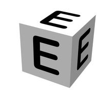 "E" letter on the cube clipart