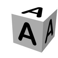 cube with letter A