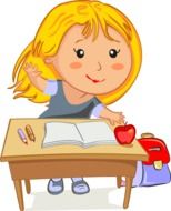 painted schoolgirl in the classroom