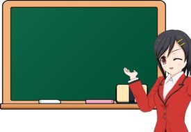 cartoon pupil at a school board