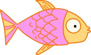 children`s drawing of fish on a white background
