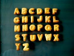 alphabetic cookies top view