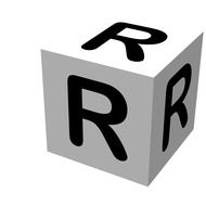 letter R on a cube