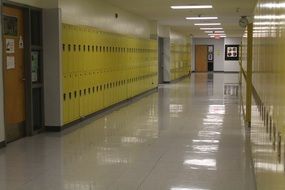 yellow School Lockers at hall