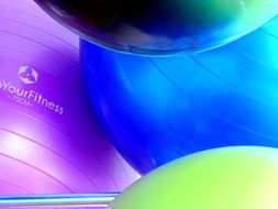 colorful gymnastic balls