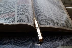 Pen on Bible