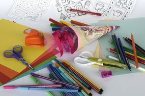 set for the creative work of a first grader