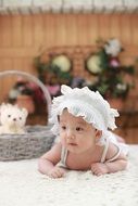 cute baby in white dress