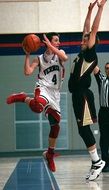 player throws a ball in basketball
