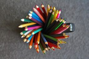 color pencils in cup