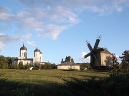church and windmill