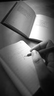 writing in the booklet