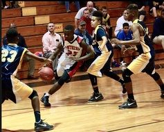 School boys Play Basketball