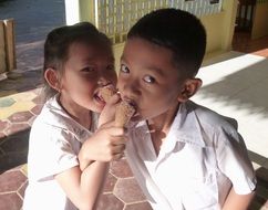 cambodia children with ice cream