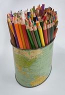 multicolored pencils in holder