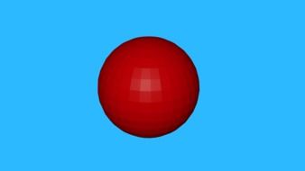 red sphere on a blue background