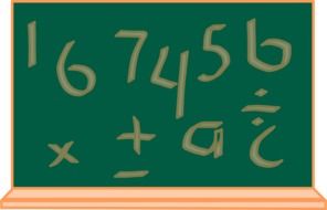 digits and letters on the chalkboard