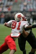 clash in american football closeup