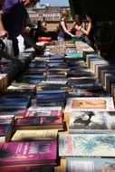 books on the table in the market