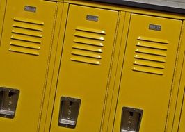 yellow school lockers