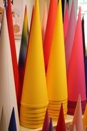 colored cones at school