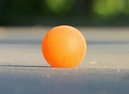 Orange Rubber Ball outdoor close up