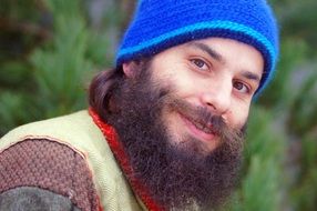 portrait of a man with a beard, dolomites