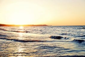 beautiful blue Sea at sunset