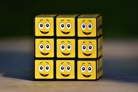 rubik's cube with emoticons