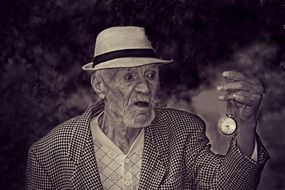 old man with pocket watch