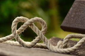 heart made of rope close up
