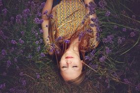 Girl on the lavenders