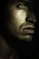 crying young Man, part of face