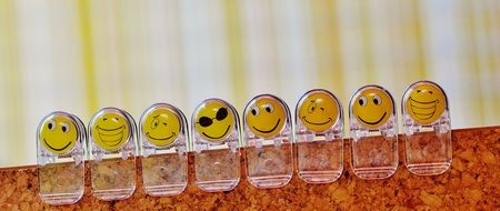 emoticons on transparent clamps