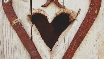 heart on a wooden wall