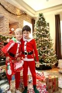 boys at Christmas