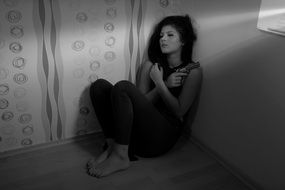 regretting girl with weapon