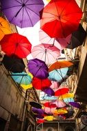 Colorful umbrellas outdoor