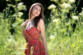 smiling girl outdoor in summer