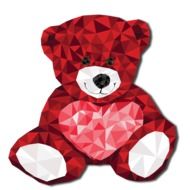 Red Bear with heart drawing