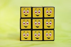 rubik's cube with Funny Smilies in Love