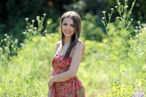 nice girl in summer dress