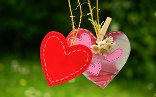 hearts as a wedding decoration