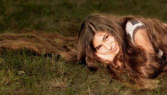 girl with very long hair