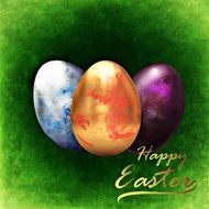 green Easter greeting card