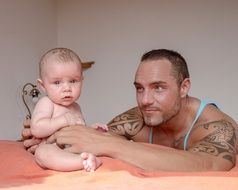 dad with a small child