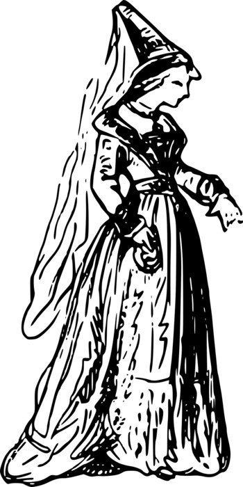 image of a woman in a long dress in a cap