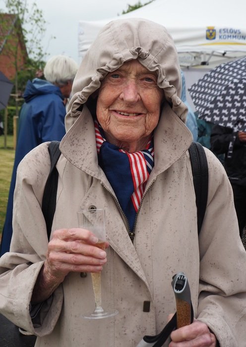 Woman under the rain