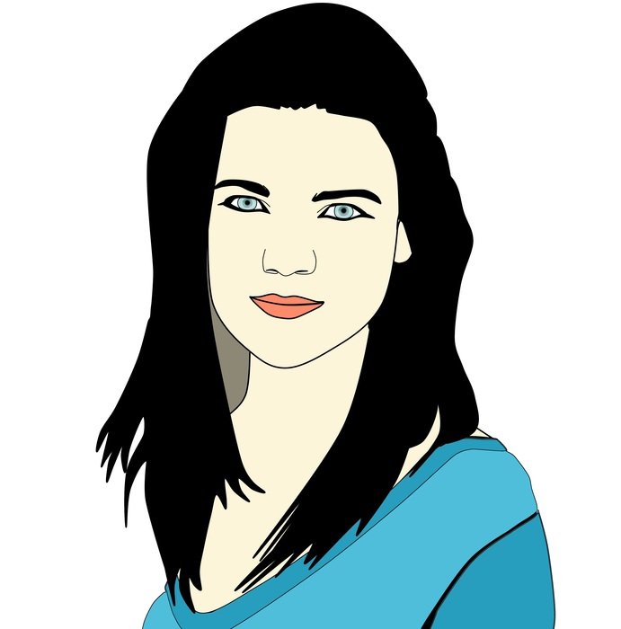 Rosie Leslie with the black hair clipart