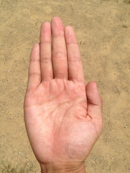 human hand on wall background